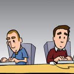 Inking and coloring comic strip
